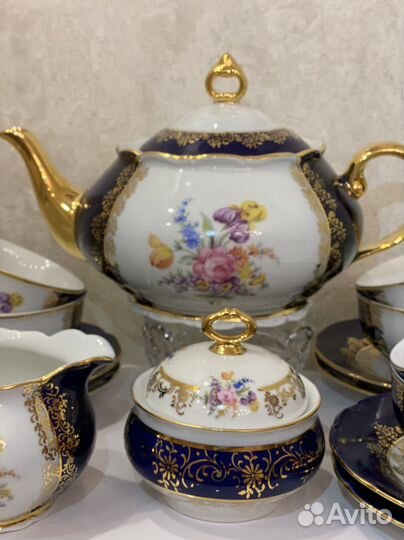 Сервиз чайный кобальт Богемия 