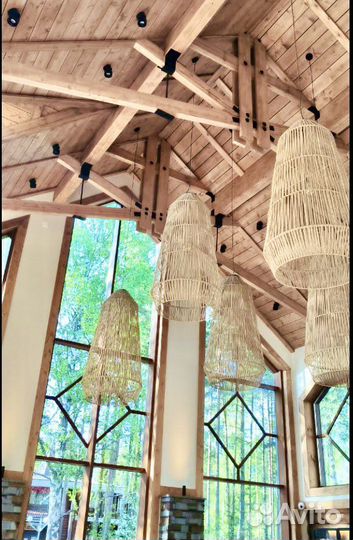 Плетеные абажуры светильники