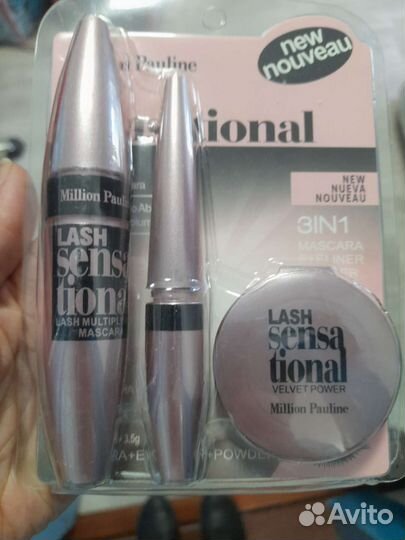 Набор косметики.Тушь для ресниц, подводка, пудра