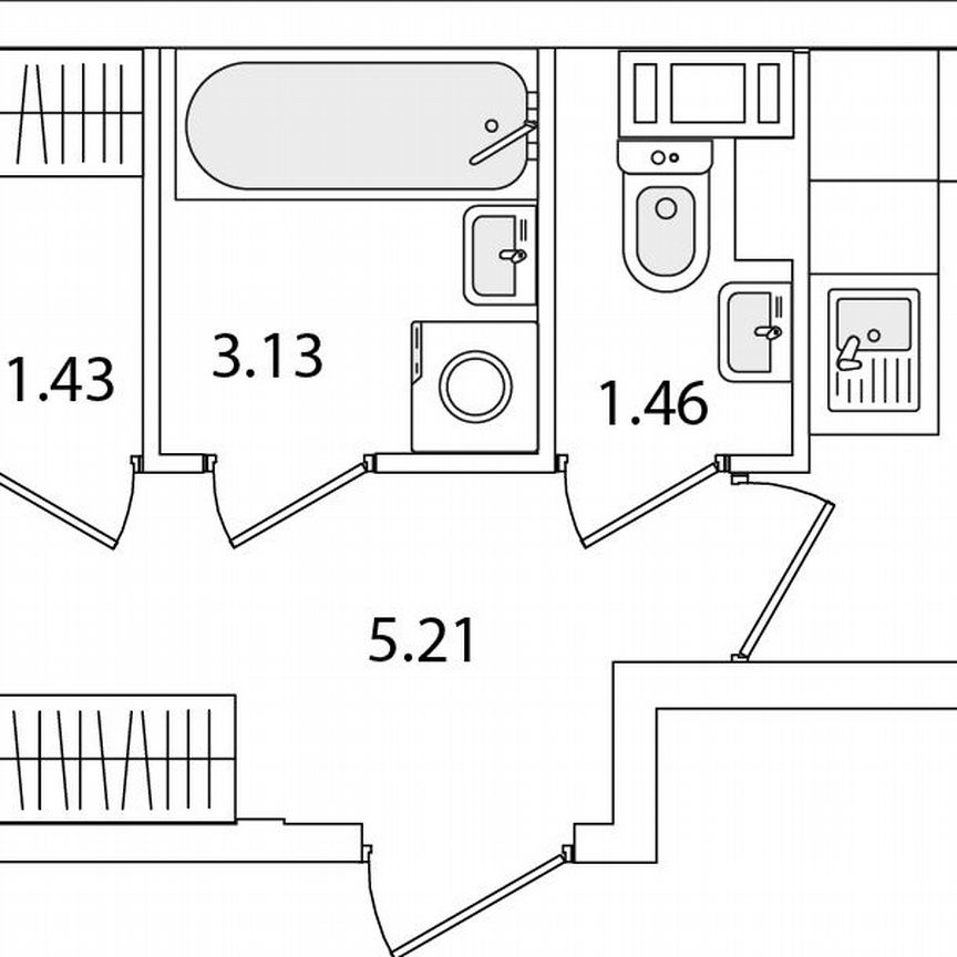 1-к. квартира, 38,6 м², 7/9 эт.