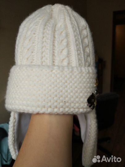 Шапка зимняя на флисе д/девочки, р. 10 лет