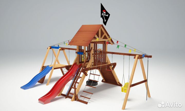 Детский комплекс песочница горка качели доставка