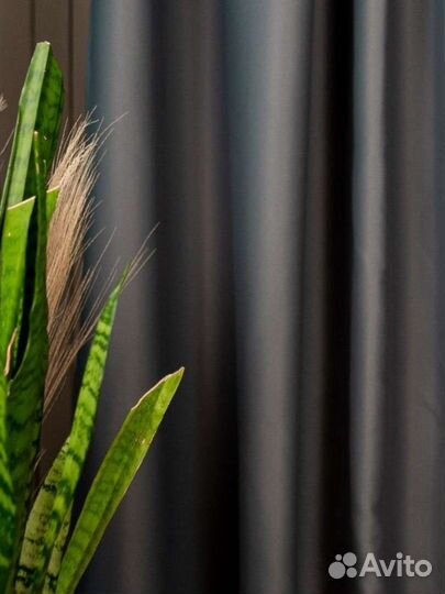 Комплект штор блэкаут темно-серые новый