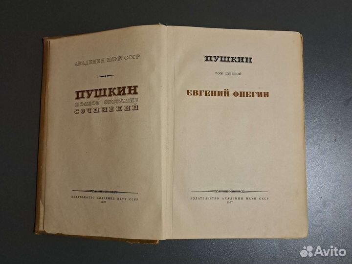 Пушкин Евгений Онегин 1937