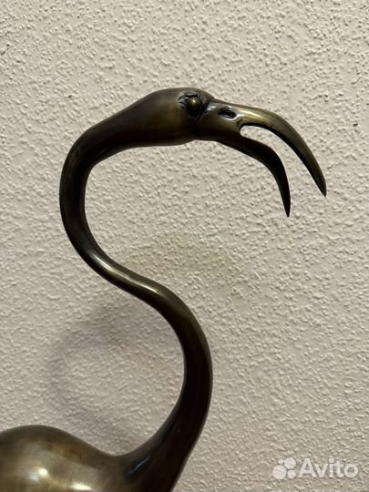 Напольные статуэтки латунь фламинго дерево