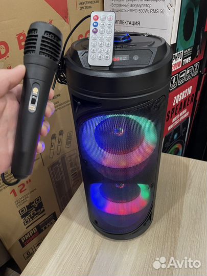 Колонка bluetooth bt караоке fm aux