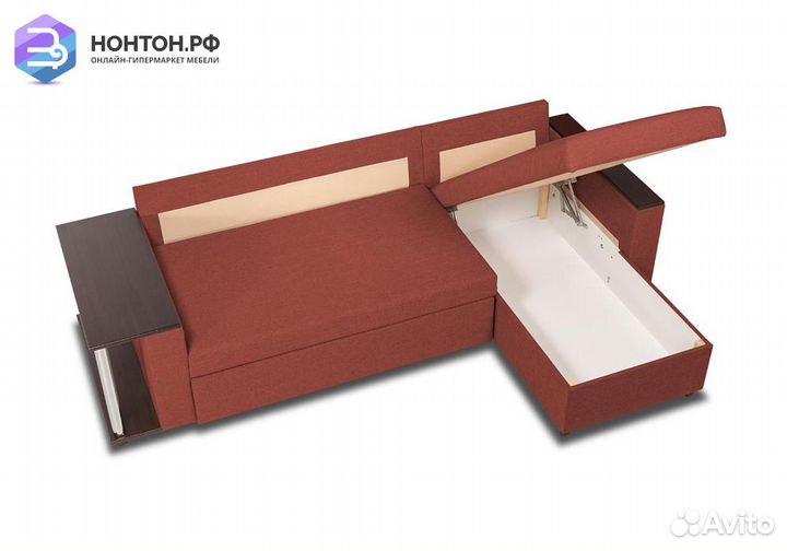 Диван угловой дельфин Форест терракотовый