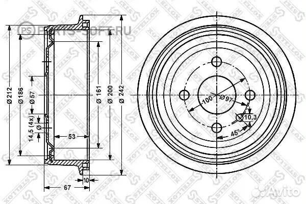 Барабан тормозной задний Деу Нексия