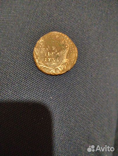 Деньга 1731 год (1 черта)