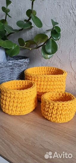 Корзины из трикотажной пряжи