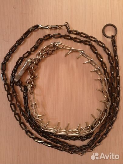 Парфосный (строгий) ошейник с цепью для собак