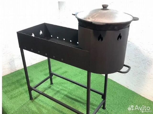 Комплект мангал с подказанником 8-10л
