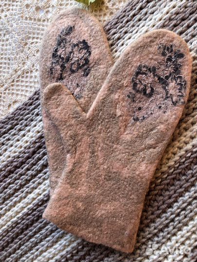 Варежки валяные из итальянского мериноса