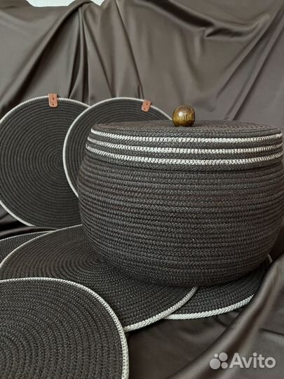 Сервировочные салфетки из хлопкового шнура