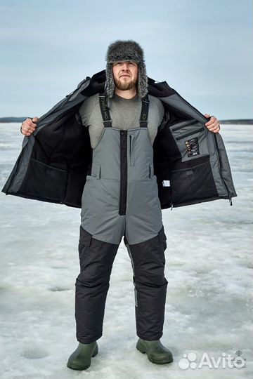 Зимний премиум костюм для рыбалки Nordpoint grey