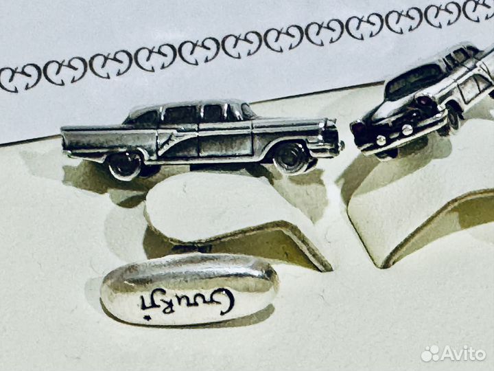 Запонки Серебро 925, Рубины Gourji Чайка