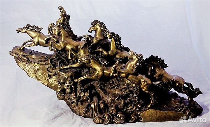 Табун Лошадей - Статуэтка из Бронзы RU*426