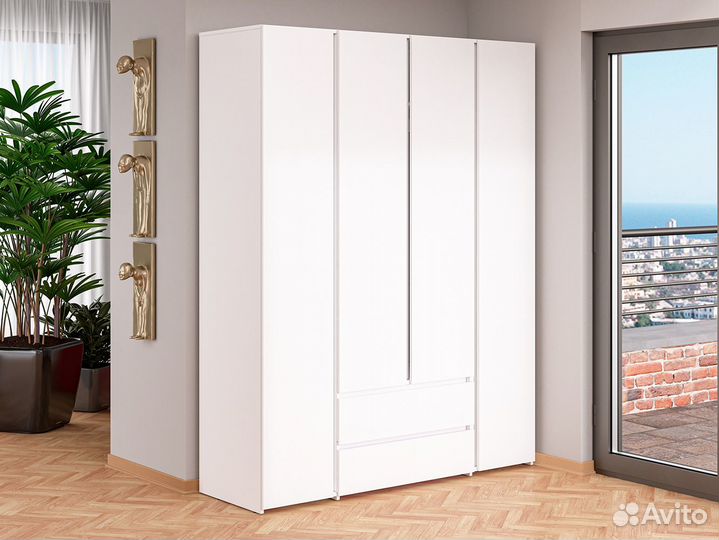 Шкаф 4-х дверный с ящиками шон-23