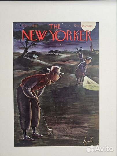Постер из обложки The New Yorker 1938 г Гольф