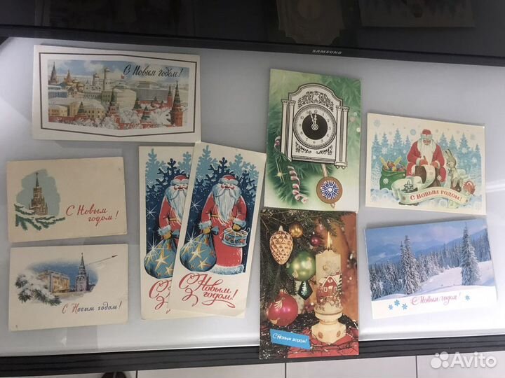 СССР Новогодние открытки Россия/наклейки декор