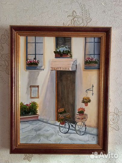 Картина с велосипедом 30х40 см в раме