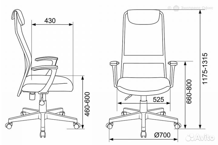 Кресло для руководителя Бюрократ KB-8/DG/TW-12
