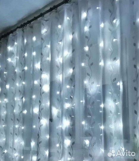 Гирлянда штора занавес светодиодная дождик + подар