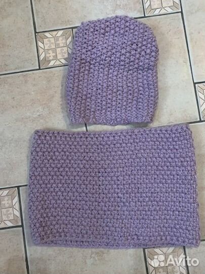 Комплект шапка и снуд женский