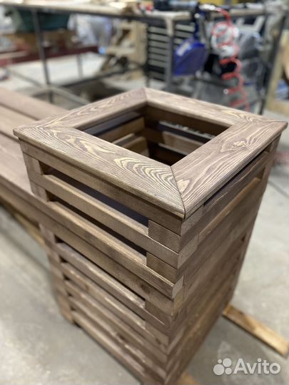 Скамейка садовая с кашпо, ёмкостью для цветов