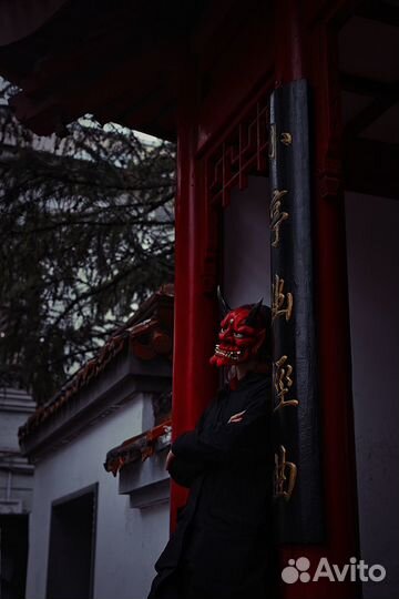 Красная Маска Они в японском стиле (на заказ)