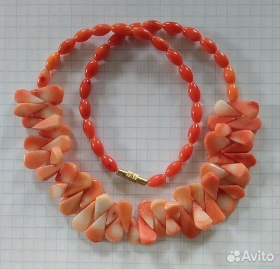 Коралловое колье винтаж
