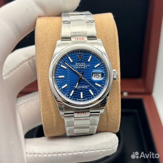 Женские часы Rolex DateJust 36mm синие