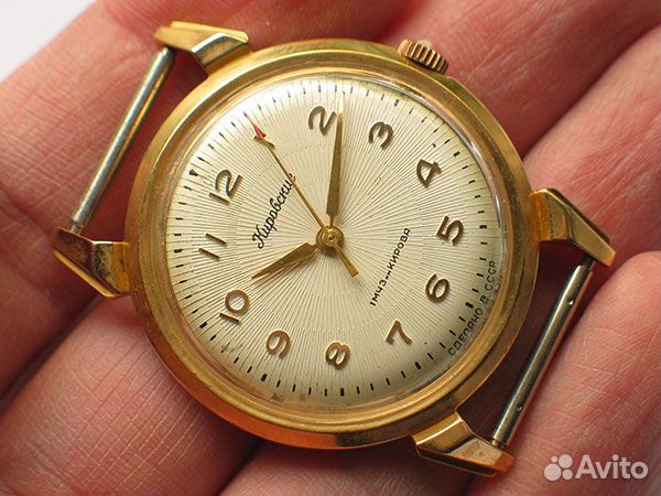 Часы Кировские краб позолота