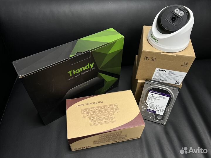 Комплект из 2 камер, установка видеонаблюдения