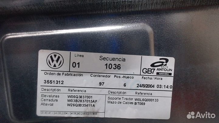 Стеклоподъемник механический Volkswagen Polo, 2005