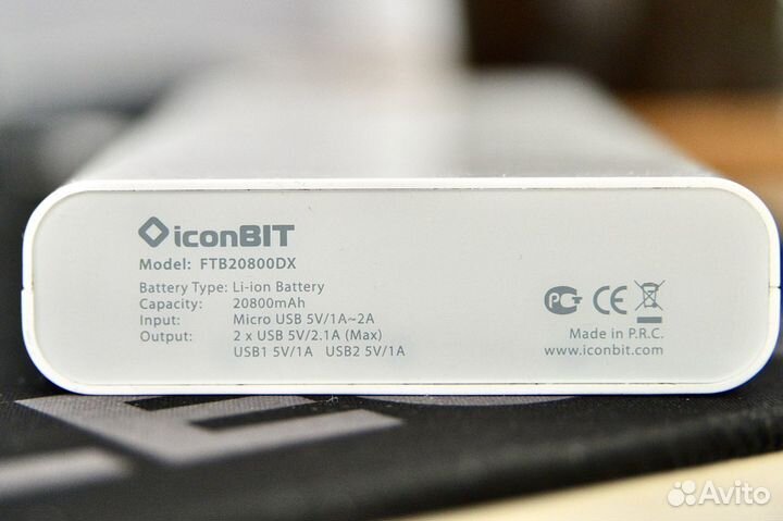 Внешний аккумулятор iconBIT 20800 мА/ч + зарядка