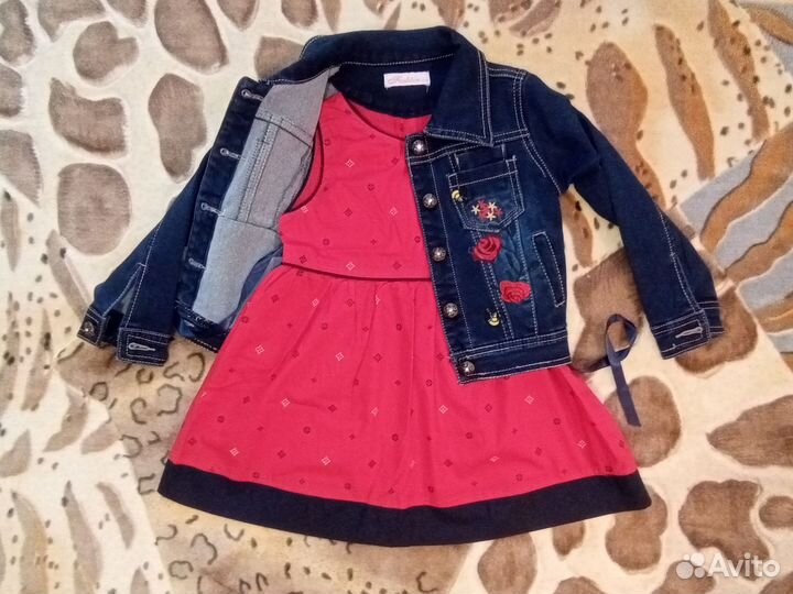 Платье LV, джинсовая куртка