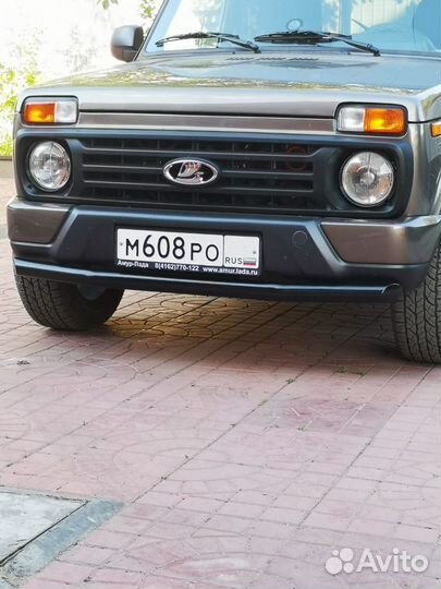 Защита переднего бампера Нива Урбан, черная