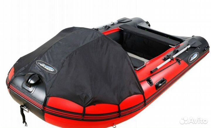 Надувная лодка gladiator D470AL черный/красный