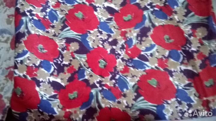Отрезы ткани/Фланель«Маки»/Велюр.cccр 80-е