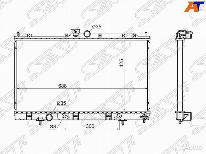 Радиатор охлаждения Mitsubishi Outlander CU (2002