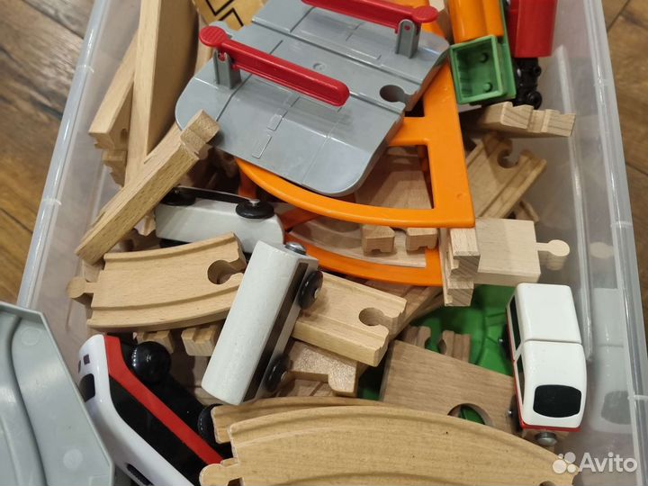 Деревянная железная дорога икея 123 шт