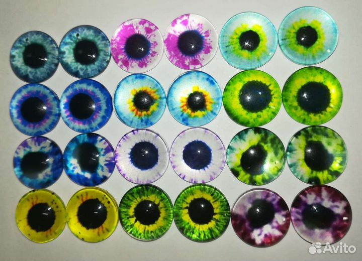 Кабашоны для кукол стеклянные глаза