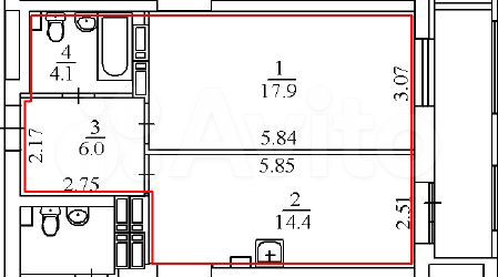 1-к. квартира, 42,4 м², 20/25 эт.