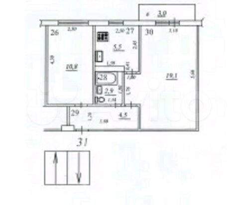 2-к. квартира, 42,3 м², 4/5 эт.