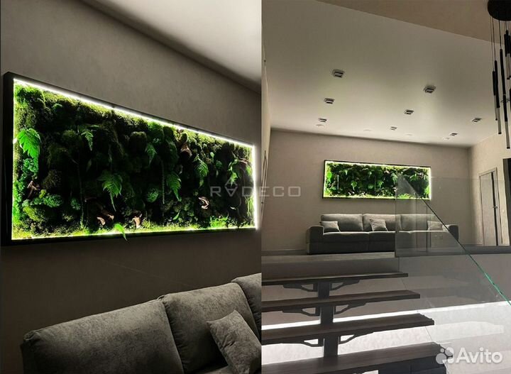 Стабилизированный мох панно стена из мха