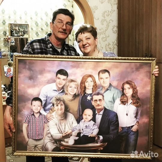 Ангарск. Портрет по фото на холсте