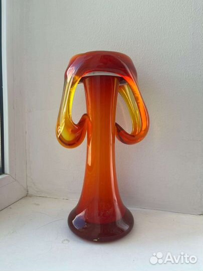 Подсвечник цветное стекло 1970-1980 годы