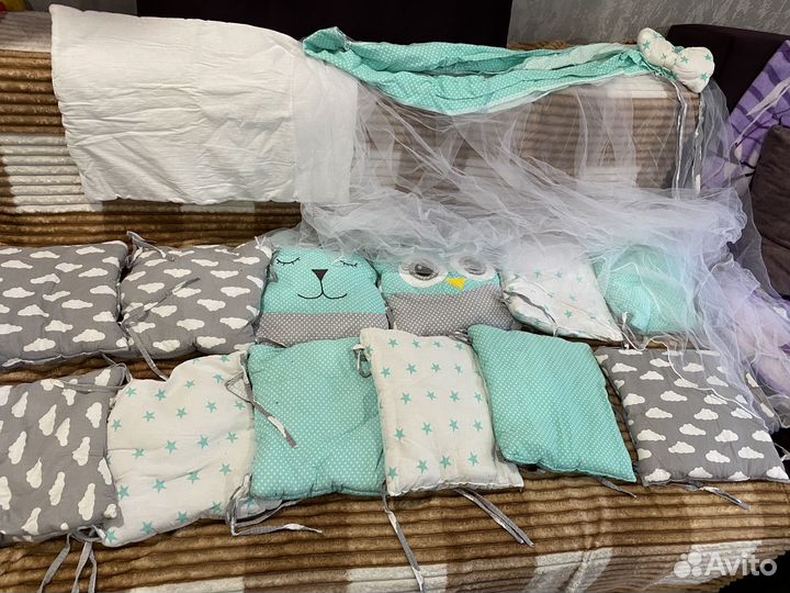 Бортики и балдахин в кроватку