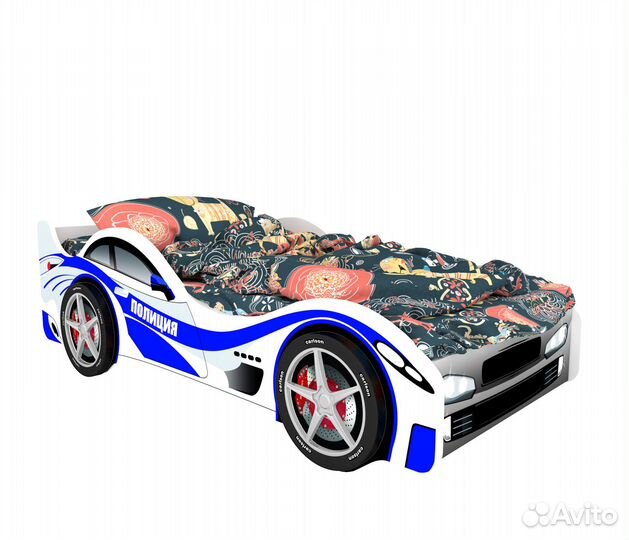 Кровать-машина Полиция с колесами (2шт.)